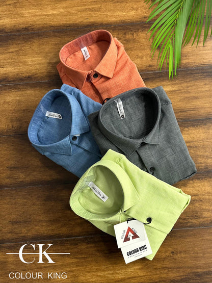 (Combo of 3) CK Linen Korean Fancy Plain Shirt Rs.1100