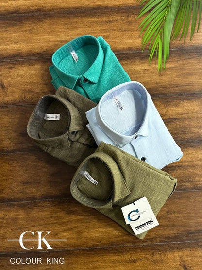 (Combo of 3) CK Linen Korean Fancy Plain Shirt Rs.1100