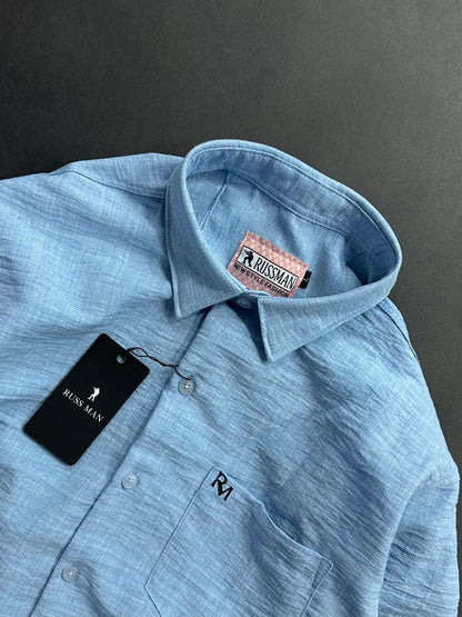 (Combo of 3) RussMan Full Sleeve Crepe Import Lenin Plain Shirts Rs. 1100