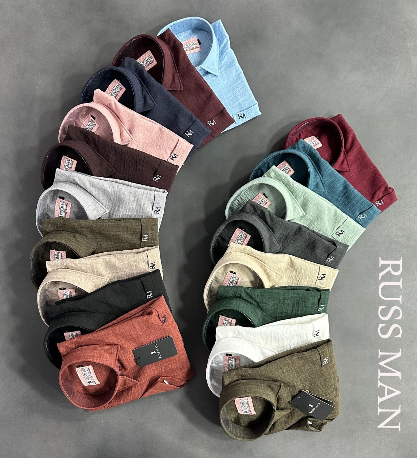 (Combo of 3) RussMan Full Sleeve Crepe Import Lenin Plain Shirts Rs. 1100
