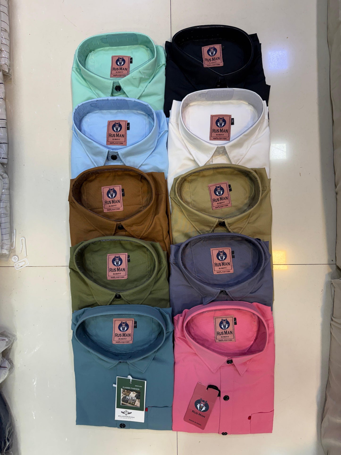(Combo of 4) Russman Laffer Cotton Plain shirt Rs. 1000