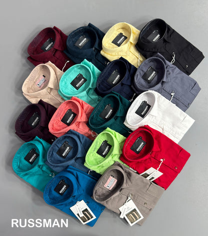 (Combo of 3)(2XL, 3XL)RussMan 100% Pure Cotton Plain Shirt Rs. 1200