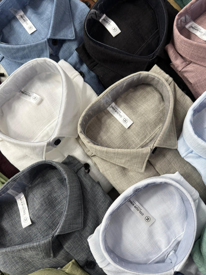 (Combo of 3)(2XL, 3XL)CK Linen Korean Plain Shirt Rs.1150