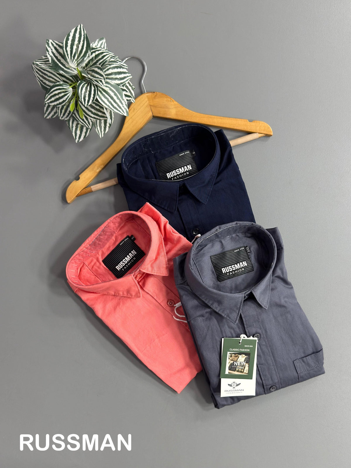 (Combo of 3)(2XL, 3XL)RussMan 100% Pure Cotton Plain Shirt Rs. 1200