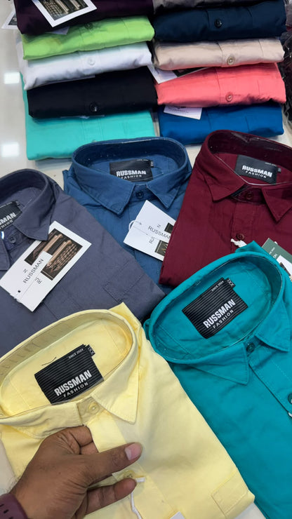 (Combo of 3)(2XL, 3XL)RussMan 100% Pure Cotton Plain Shirt Rs. 1200
