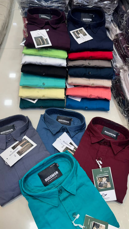 (Combo of 3)(2XL, 3XL)RussMan 100% Pure Cotton Plain Shirt Rs. 1200
