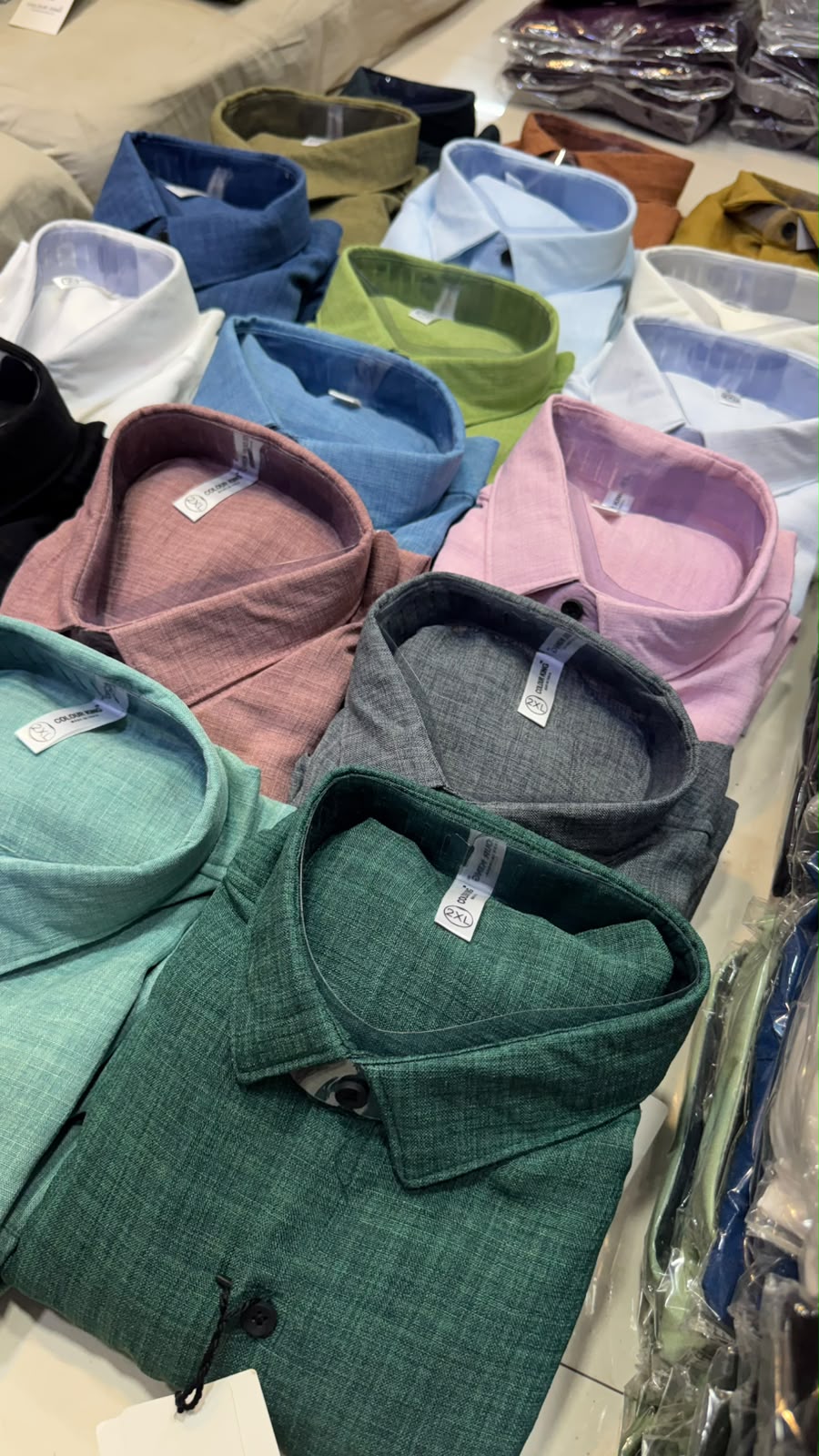(Combo of 3)(2XL, 3XL)CK Linen Korean Plain Shirt Rs.1150