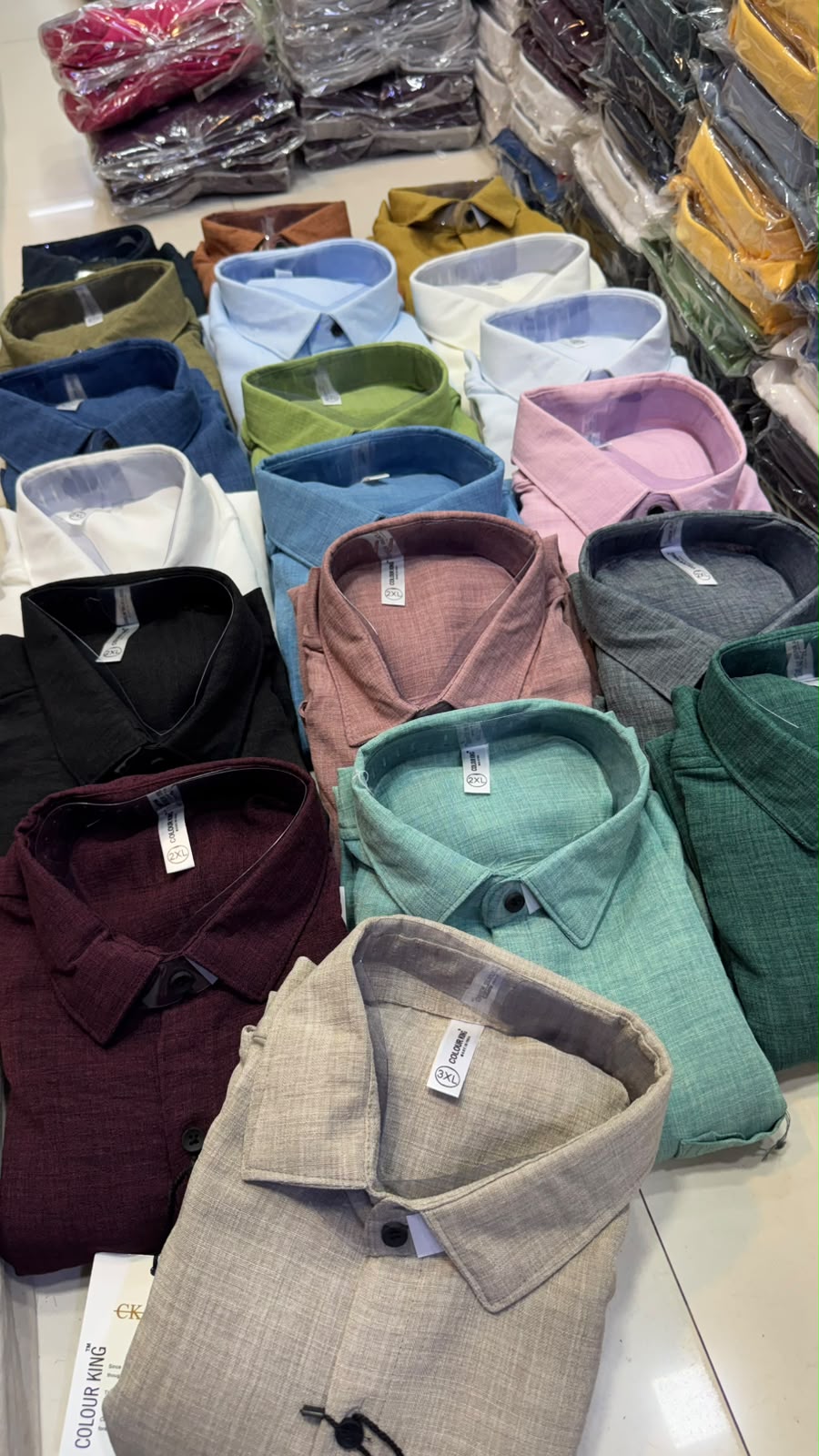 (Combo of 3)(2XL, 3XL)CK Linen Korean Plain Shirt Rs.1150