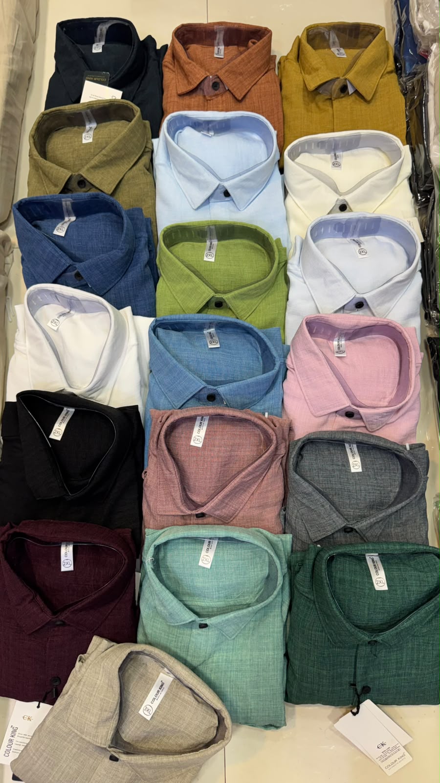 (Combo of 3)(2XL, 3XL)CK Linen Korean Plain Shirt Rs.1150