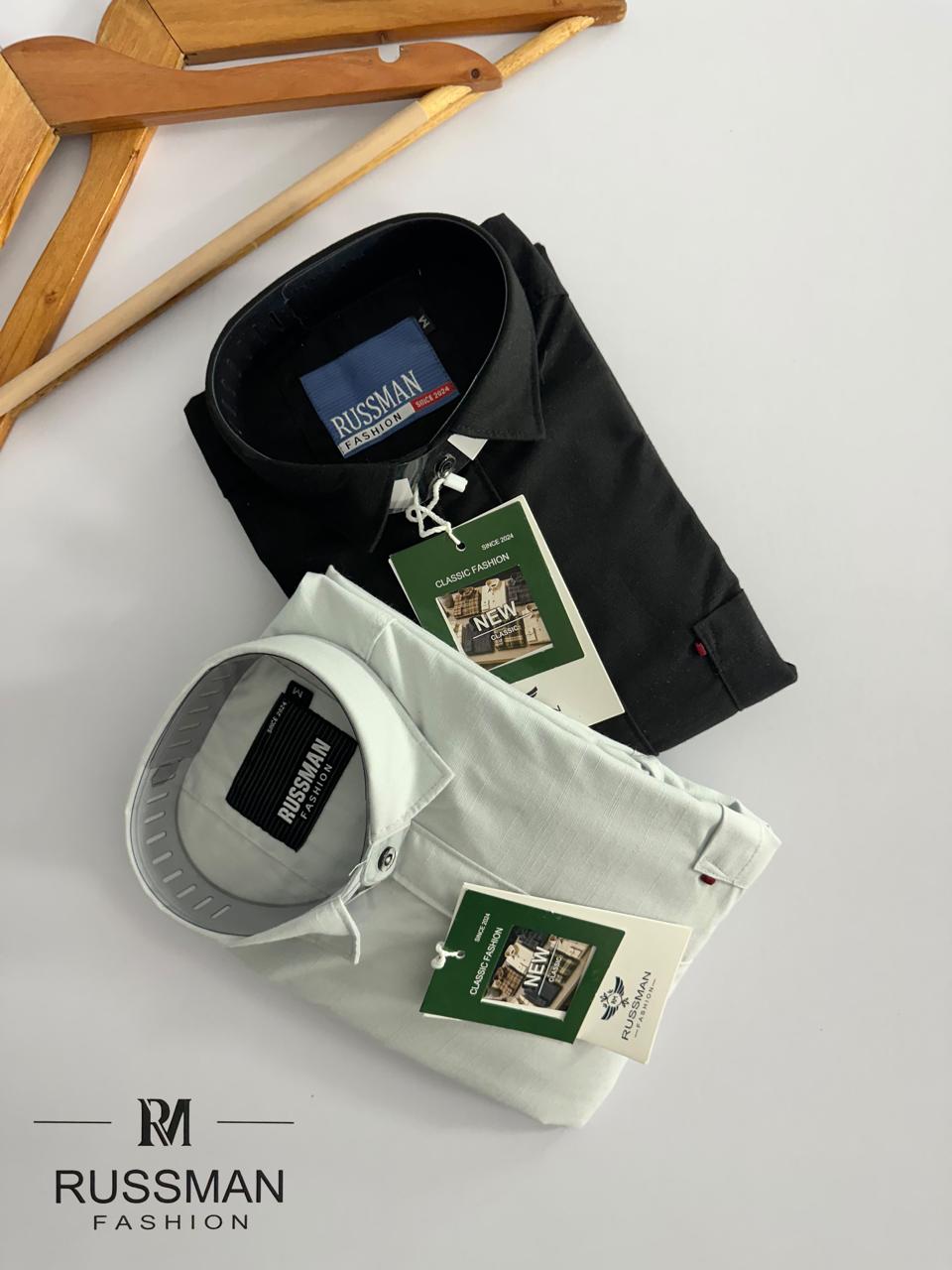 (Combo of 3) Viscose Premium RM Pure Cotton Linen Plain Shirt Rs. 1200
