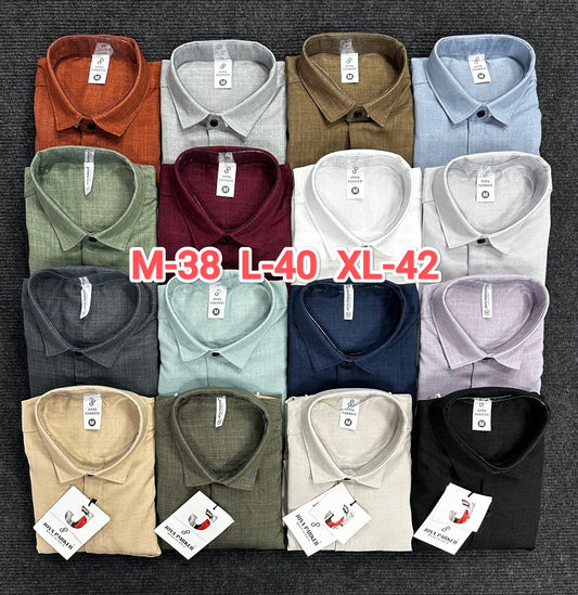 (Combo of 3) JoyaParker Linen Korean Plain Shirt Rs.1100