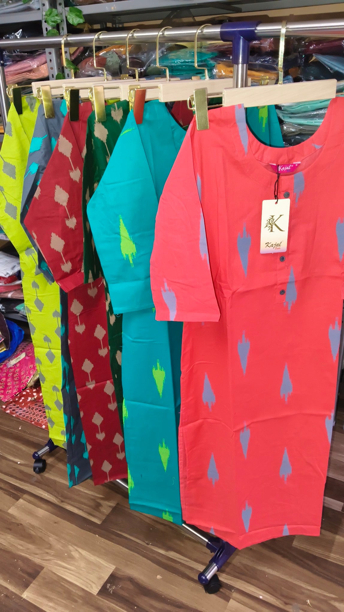 Pack of 4 Kajal Women A-line Cotton Design Kurthi TOP Only  Rs. 1000