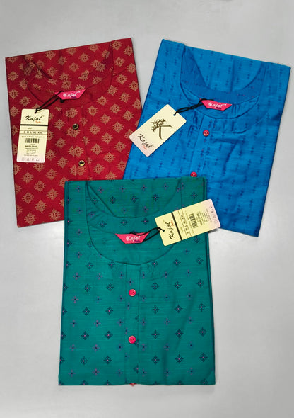 Pack of 4 Kajal Women A-line Cotton Design Kurthi TOP Only  Rs. 1000