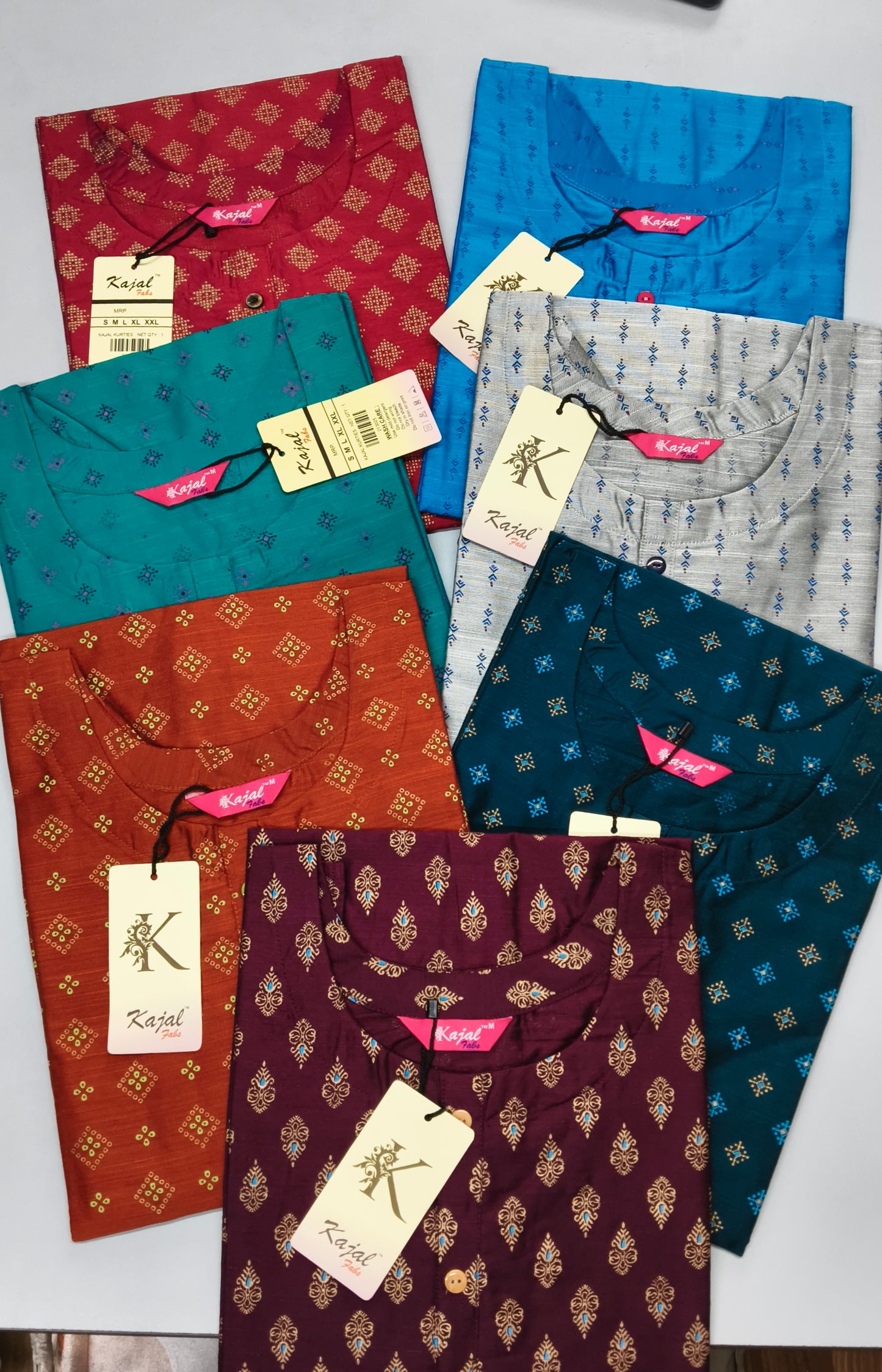 Pack of 4 Kajal Women A-line Cotton Design Kurthi TOP Only  Rs. 1000