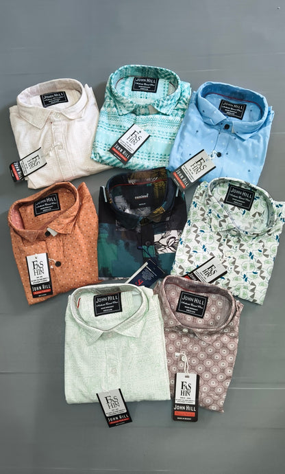(Combo of 3) JohnHill Pure Cotton Trending Printed Shirt Rs. 900
