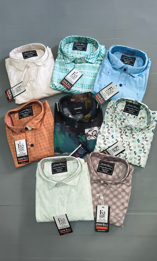 (Combo of 3) JohnHill Pure Cotton Trending Printed Shirt Rs. 900