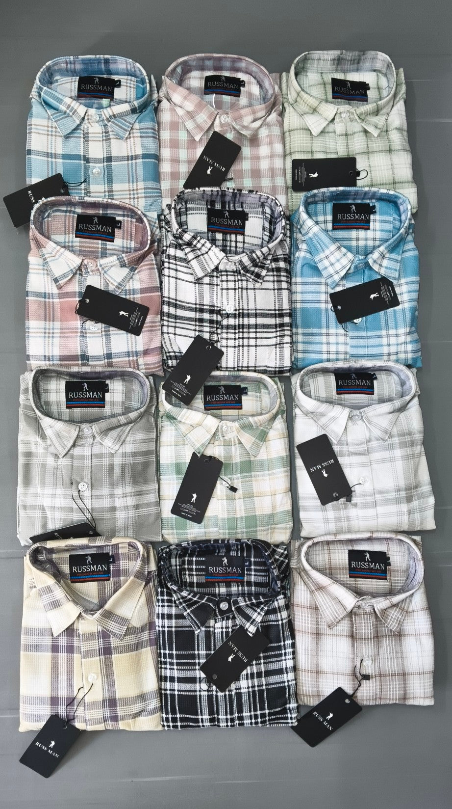 (Combo of 3) Russman Waffle Oxford Cotton Checked Shirt Rs. 1000