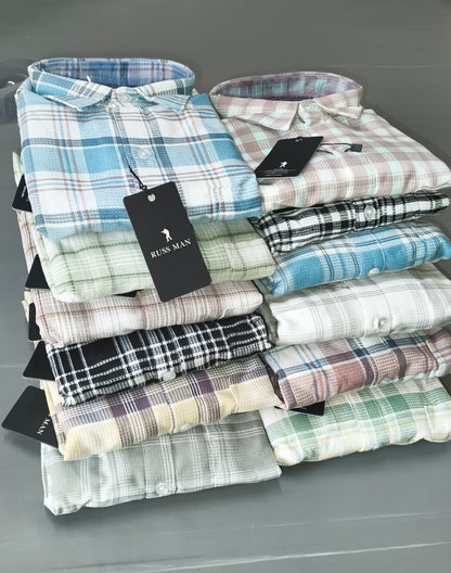 (Combo of 3) Russman Waffle Oxford Cotton Checked Shirt Rs. 1000