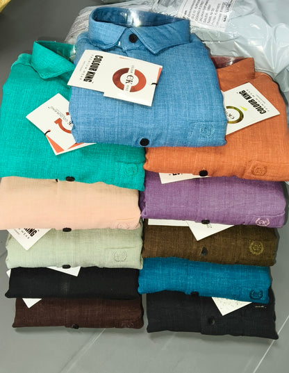 (Combo of 3) CK Linen Korean Fancy Plain Shirt Rs.1100