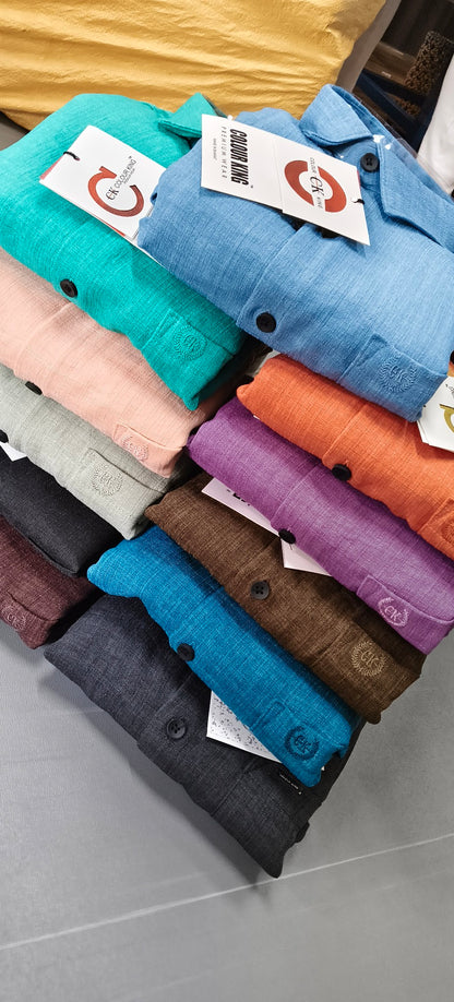 (Combo of 3) CK Linen Korean Fancy Plain Shirt Rs.1100