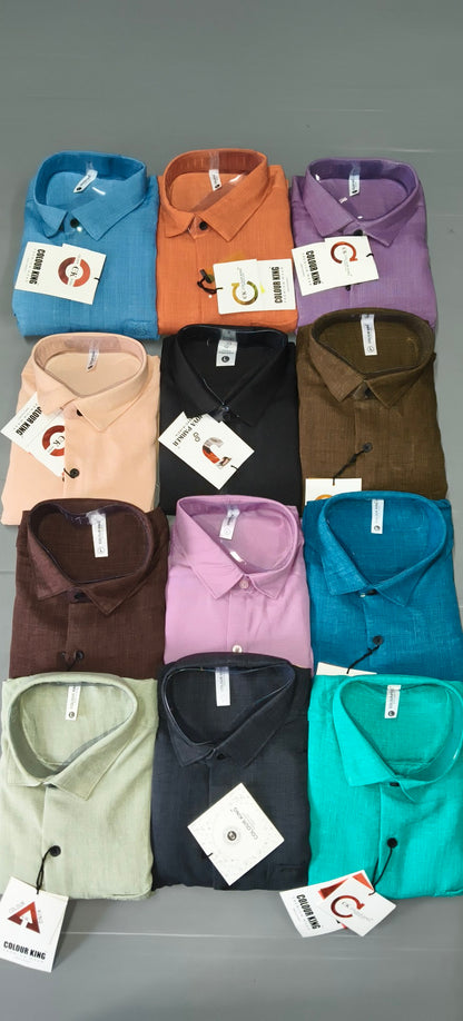 (Combo of 3) CK Linen Korean Fancy Plain Shirt Rs.1100