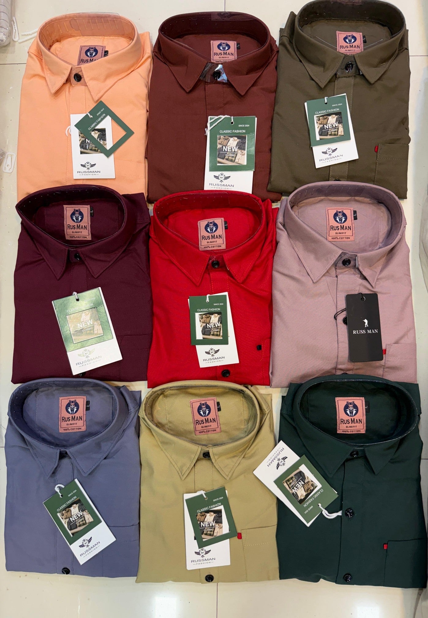 (Combo of 4) Russman Laffer Cotton Plain shirt Rs. 1000