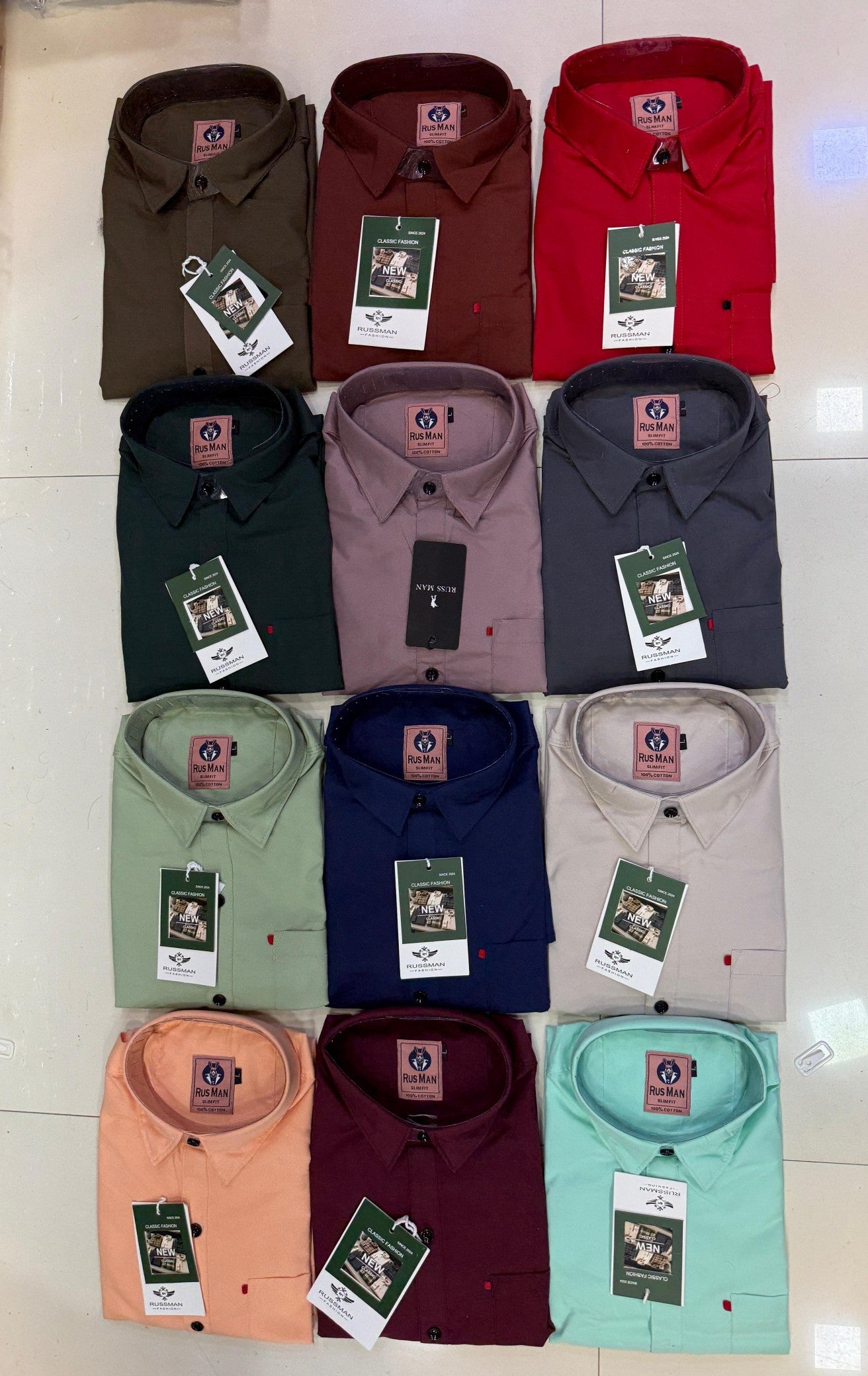 (Combo of 4) Russman Laffer Cotton Plain shirt Rs. 1000