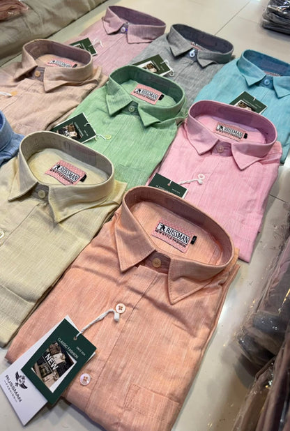 (Combo of 3) khadi Shade Russman Cotton Lenin Full Hand Plain Shirts Rs. 1150