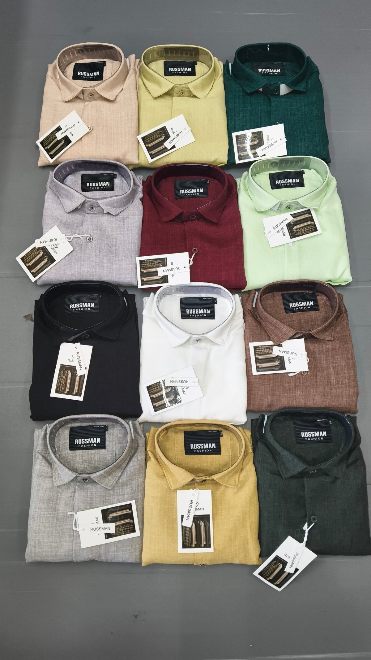 (Combo of 3) CK&Russman Linen Korean Fancy Plain Shirt Rs.1100