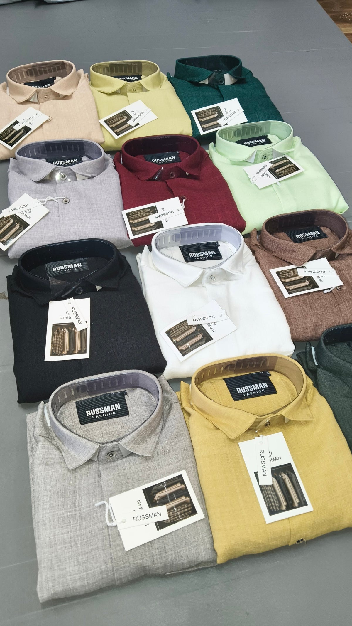 (Combo of 3) CK&Russman Linen Korean Fancy Plain Shirt Rs.1100