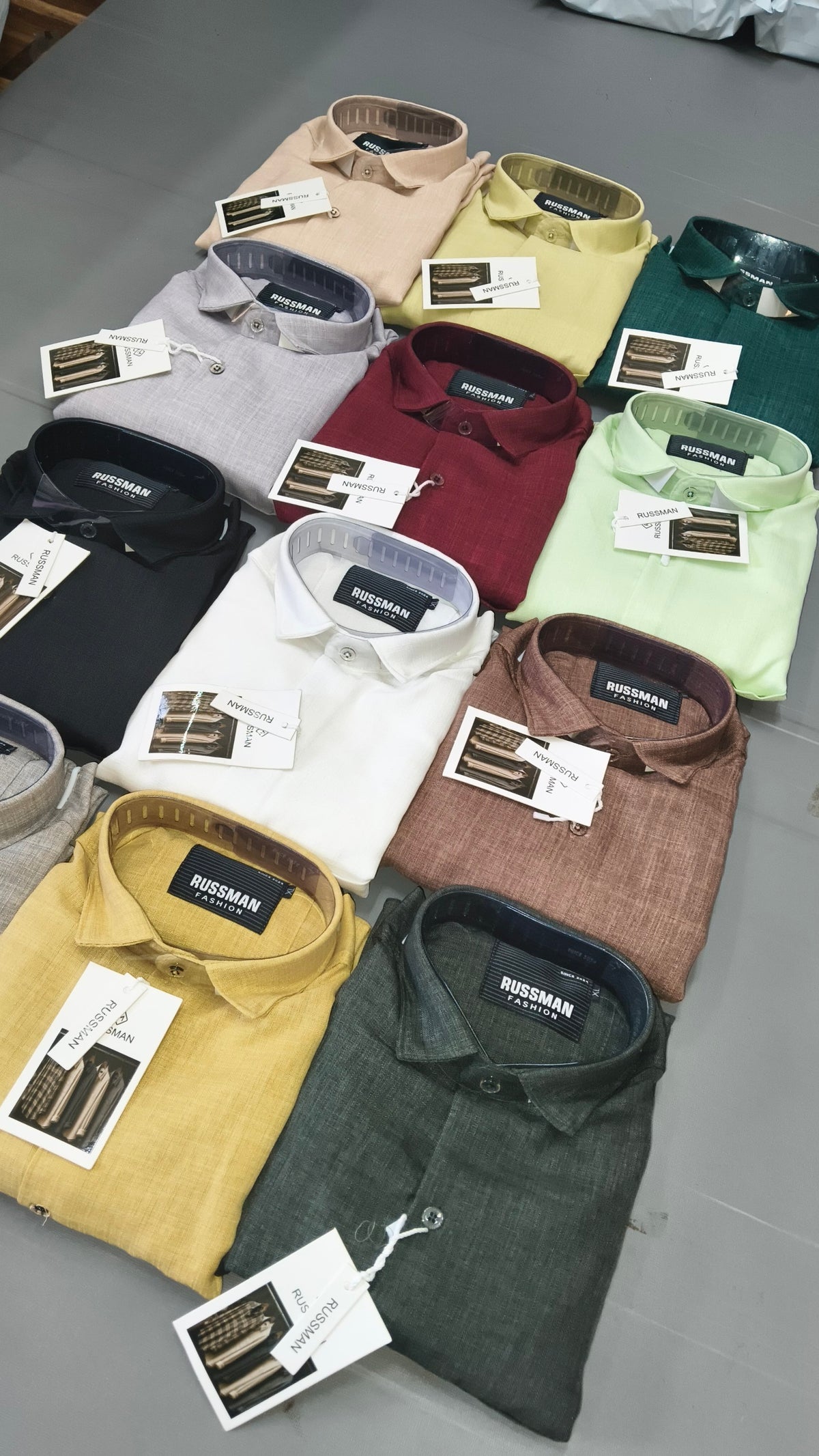 (Combo of 3) CK&Russman Linen Korean Fancy Plain Shirt Rs.1100