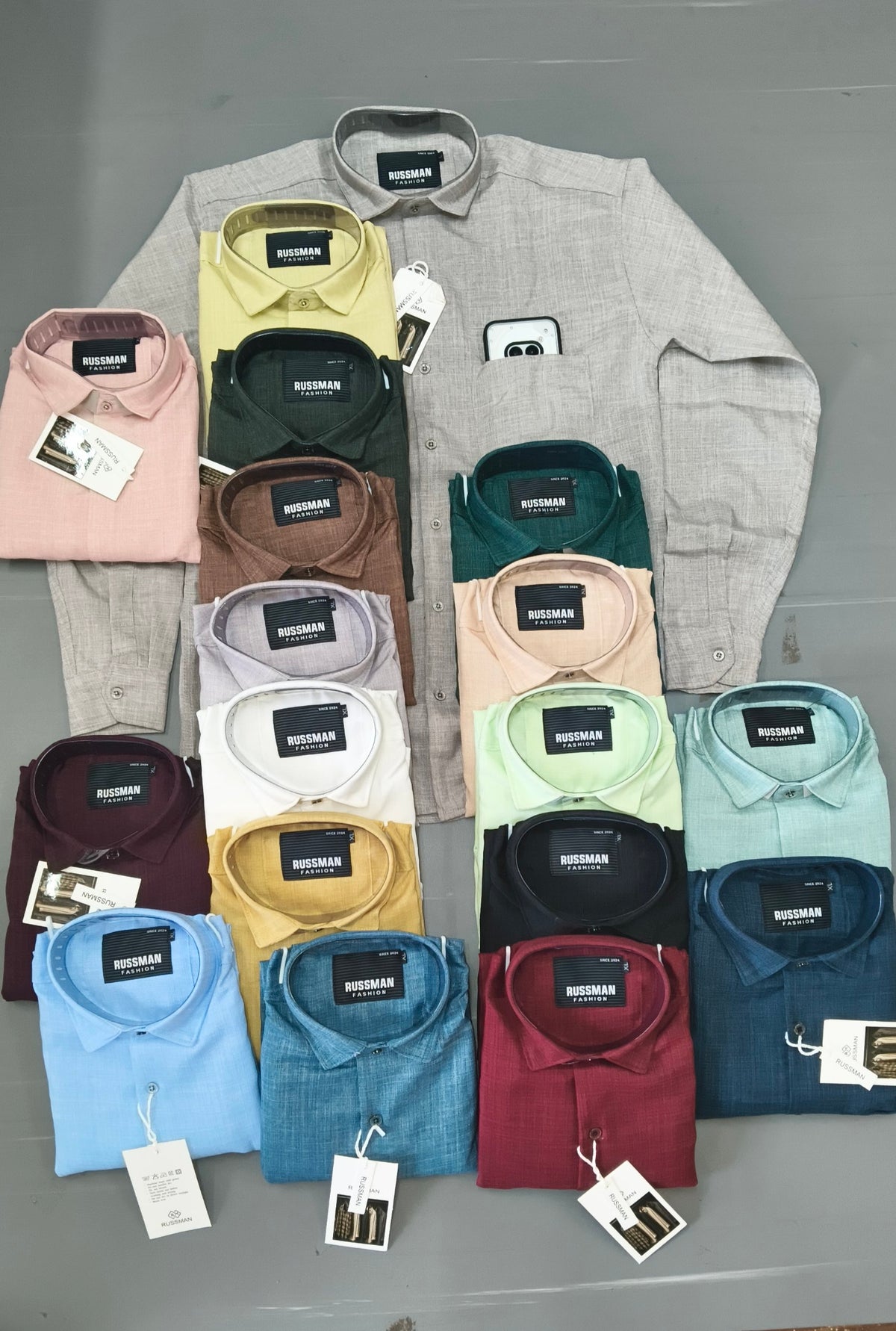 (Combo of 3) CK&Russman Linen Korean Fancy Plain Shirt Rs.1100