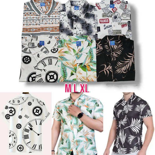 [Combo of 3] Lycra Flora Print Regular Fit Shirts Rs. 599