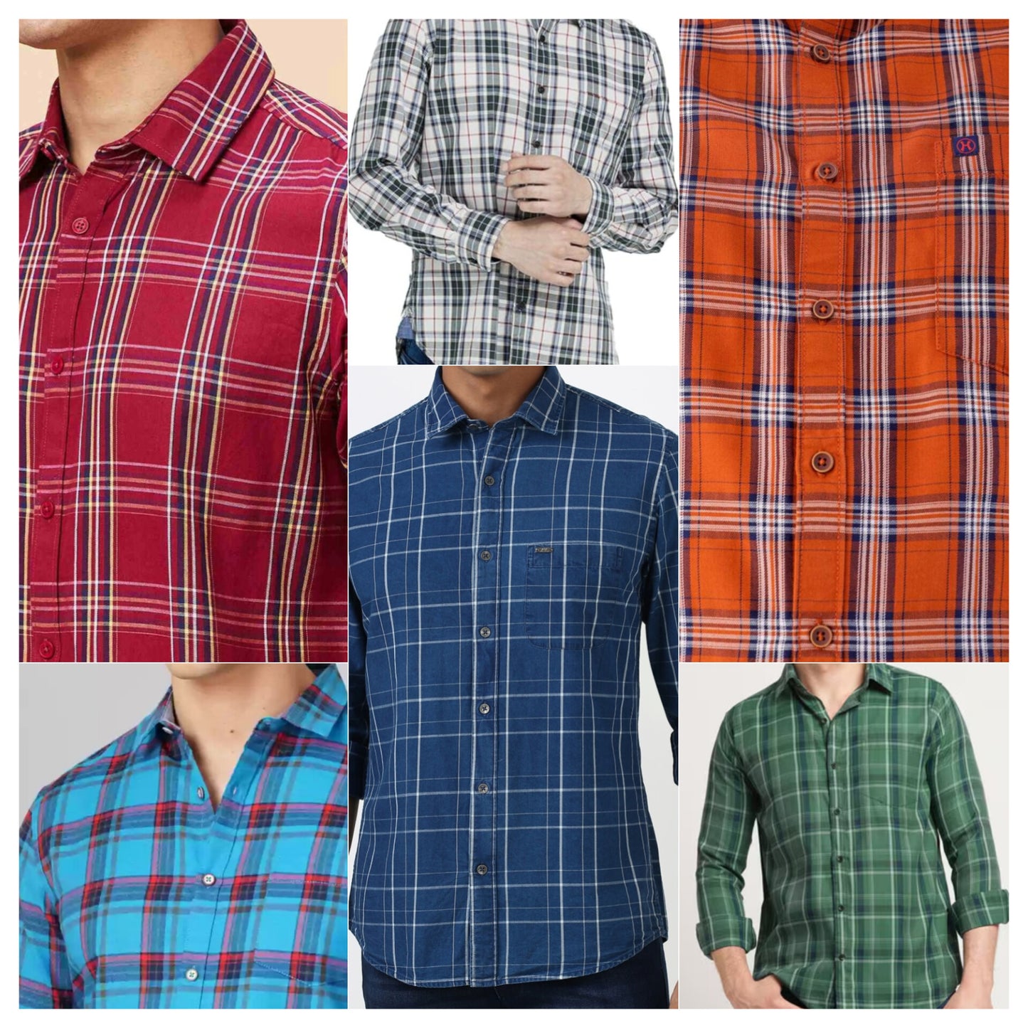 (Combo of 4) S to L JohnHill Pure Cotton Big Checked 2+2 Small Checked  Shirts Rs. 999