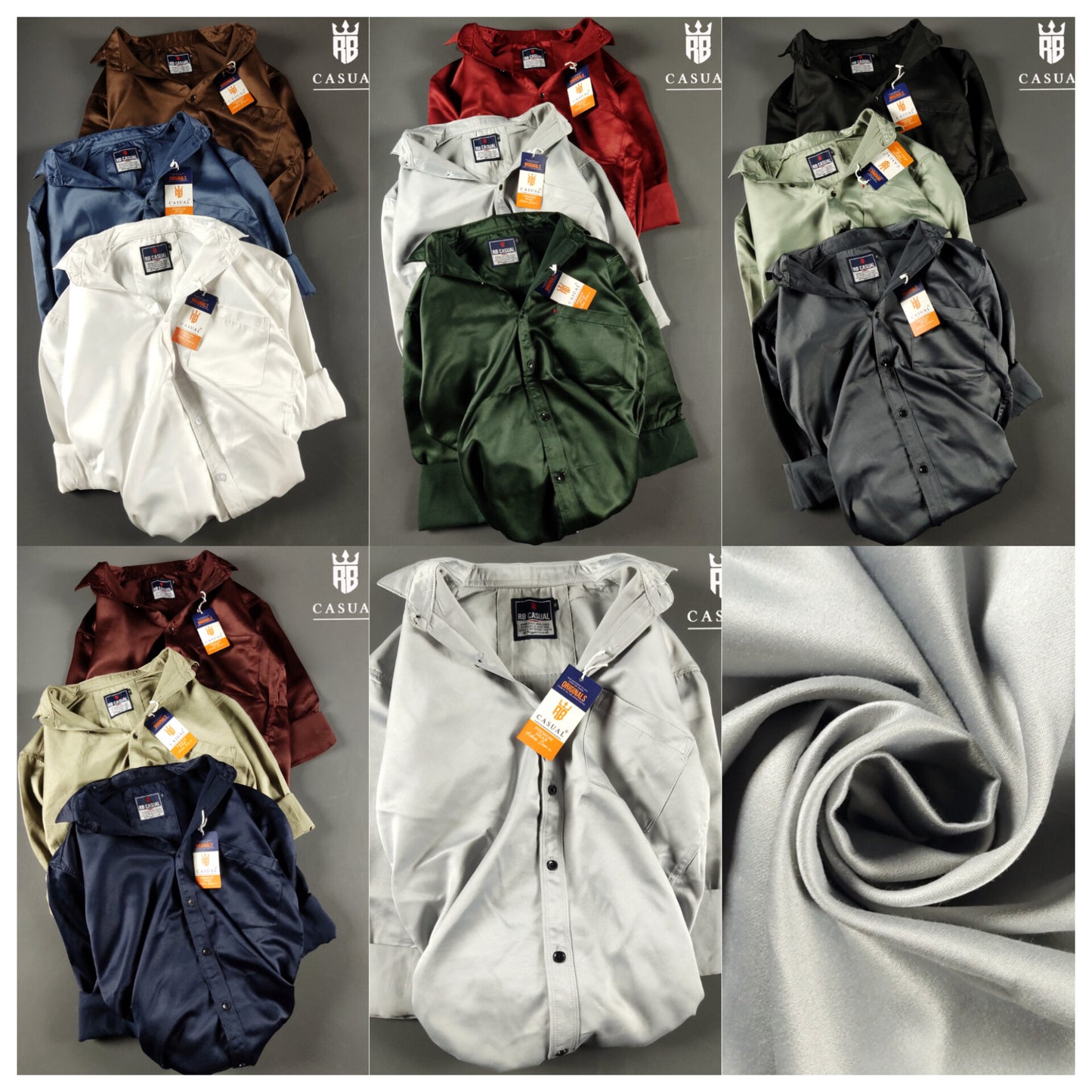(Combo of 3) RB Satin Soft Silk Shirt Men's Regular Fit Rs. 999
