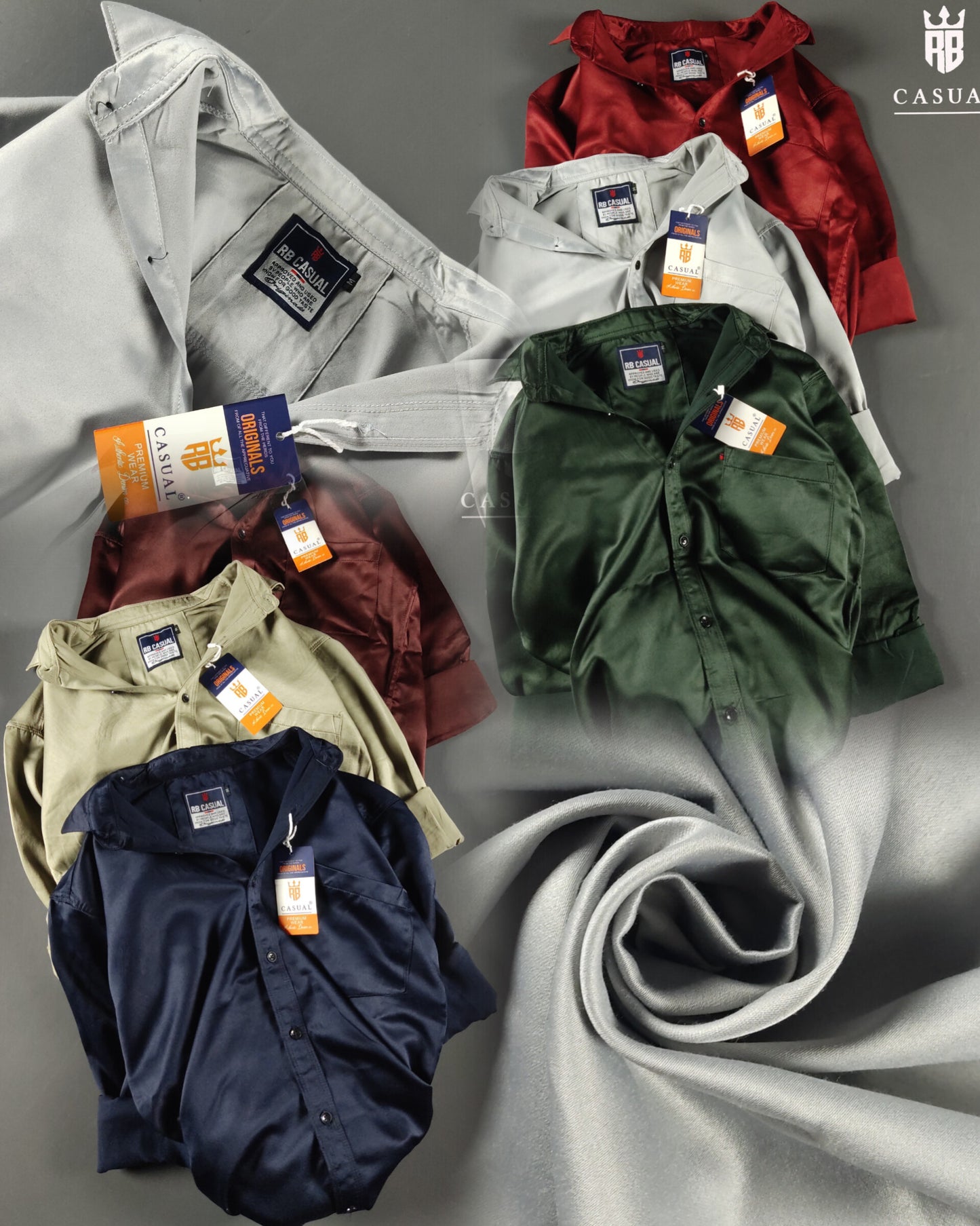 (Combo of 3) RB Satin Soft Silk Shirt Men's Regular Fit Rs. 999