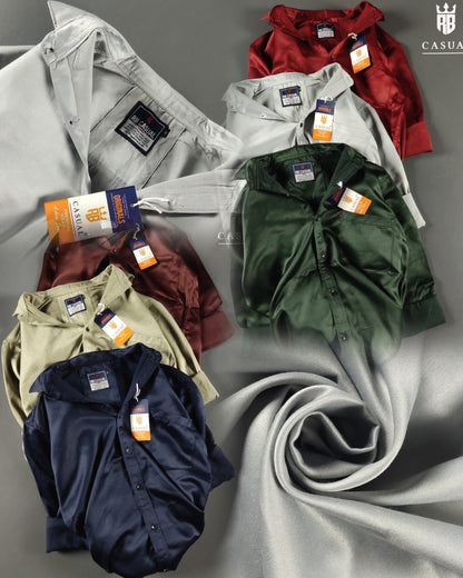 (Combo of 3) RB Satin Soft Silk Shirt Men's Regular Fit Rs. 899