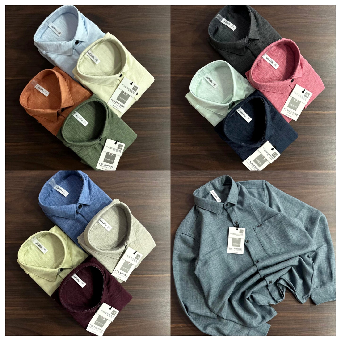 (Combo of 3) CK Linen Popcorn Plain Shirt Rs.1100