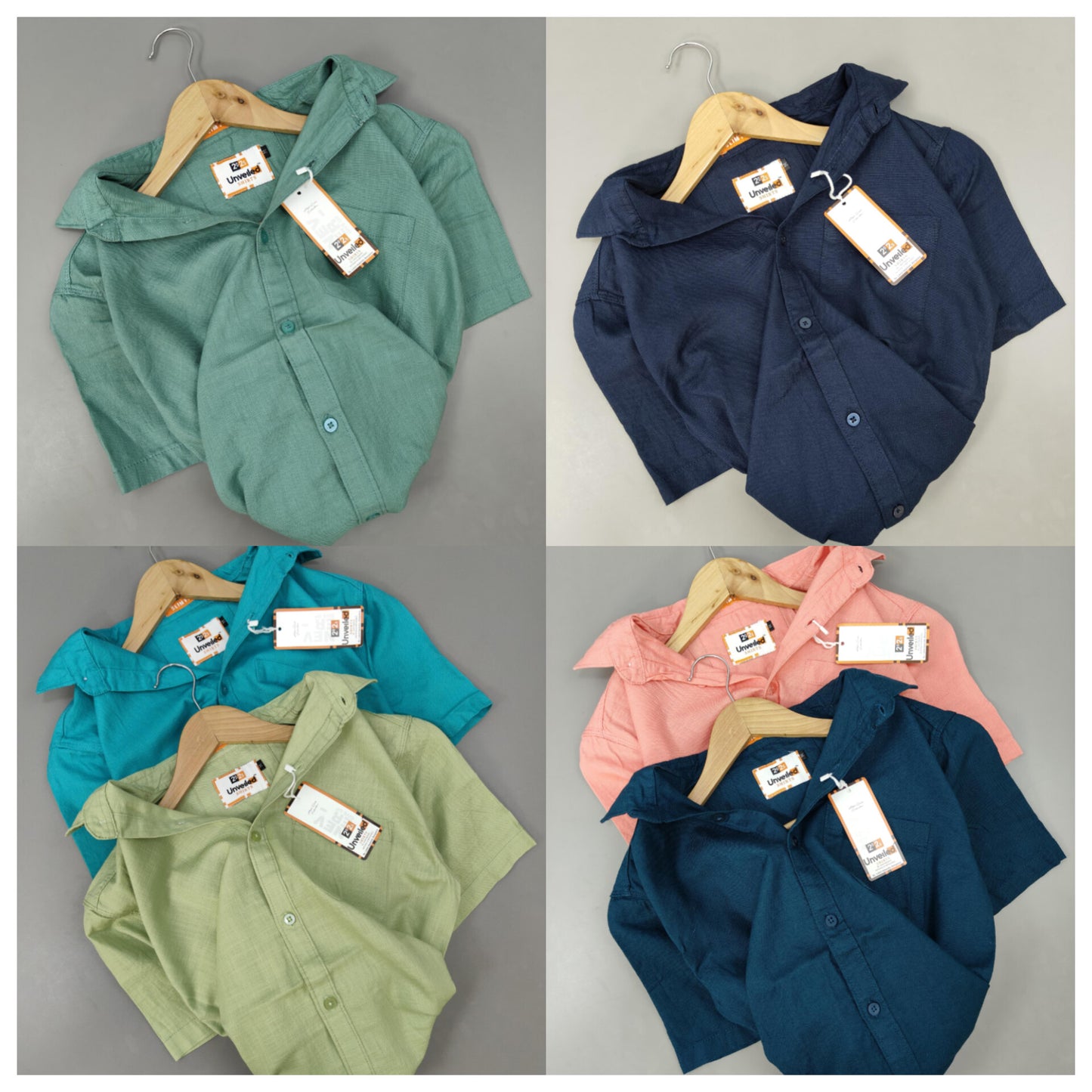 (Combo of 3) 2XL Linen Half Sleeve Cotton Plain Shirts Rs. 1050