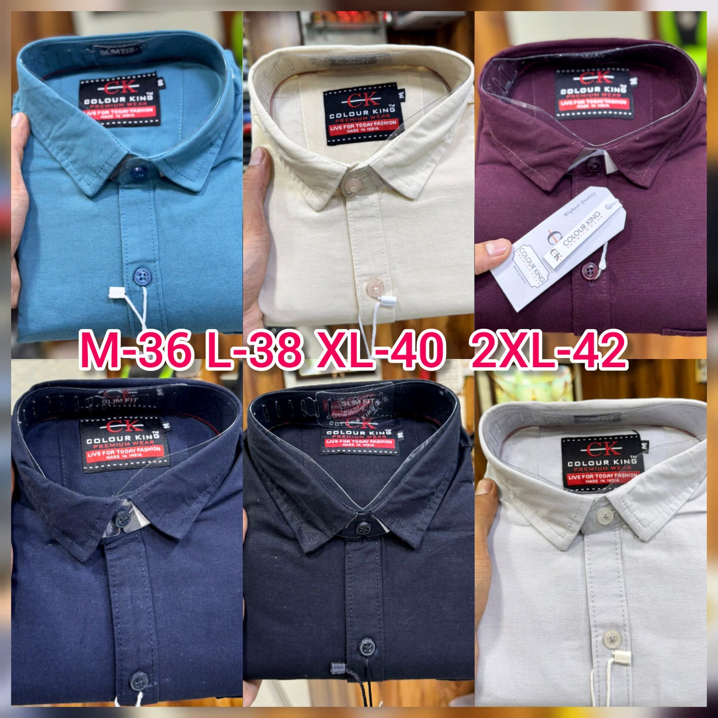 (Combo of 3)(S to M) CK & RMI MORE Plain Pure Cotton Shirt Rs. 999