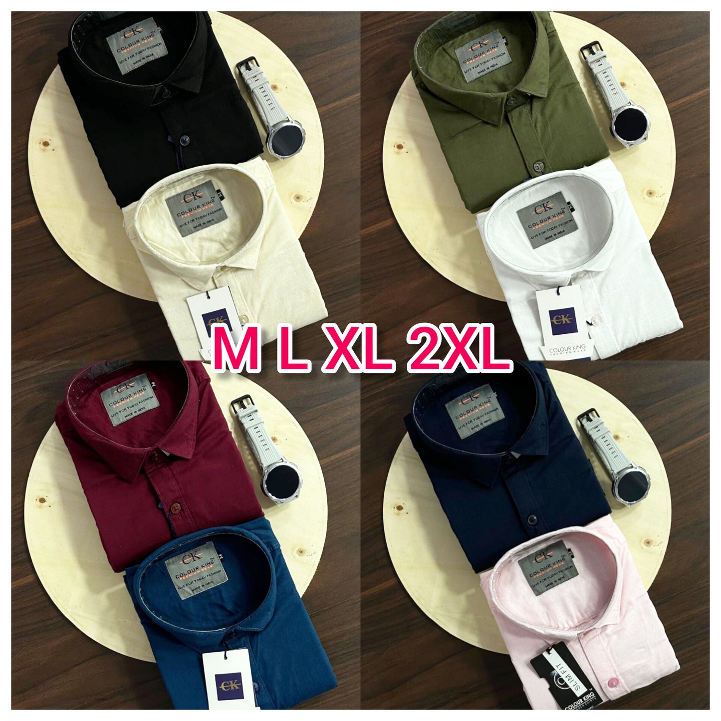 (Combo of 3)(S to M) CK & RMI MORE Plain Pure Cotton Shirt Rs. 999