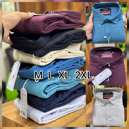 (Combo of 3)(M) CK 100% Pure Cotton Plain Shirts Rs. 1000