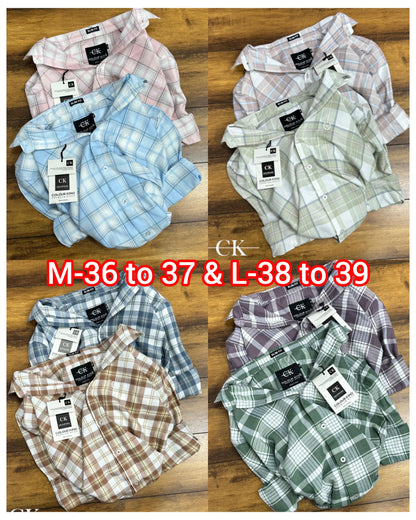 (Combo of 3)(M) CK Oxford Grapes Cotton Checked Shirt Rs.1050