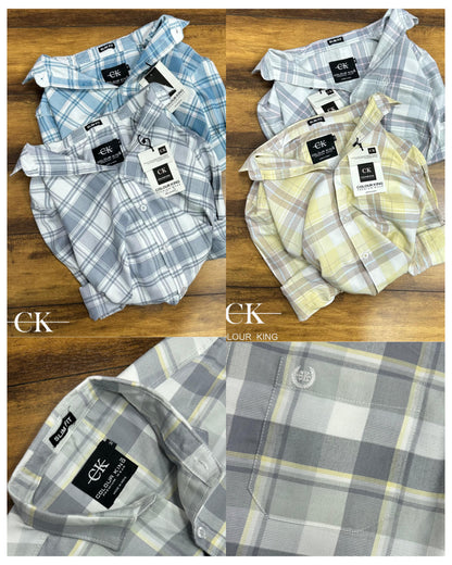 (Combo of 3)(M) CK Oxford Grapes Cotton Checked Shirt Rs.1050