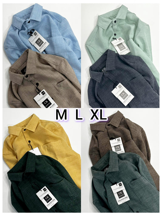 (Combo of 3) CK & RussMan Linen Dobby Plain Shirt Rs.1099