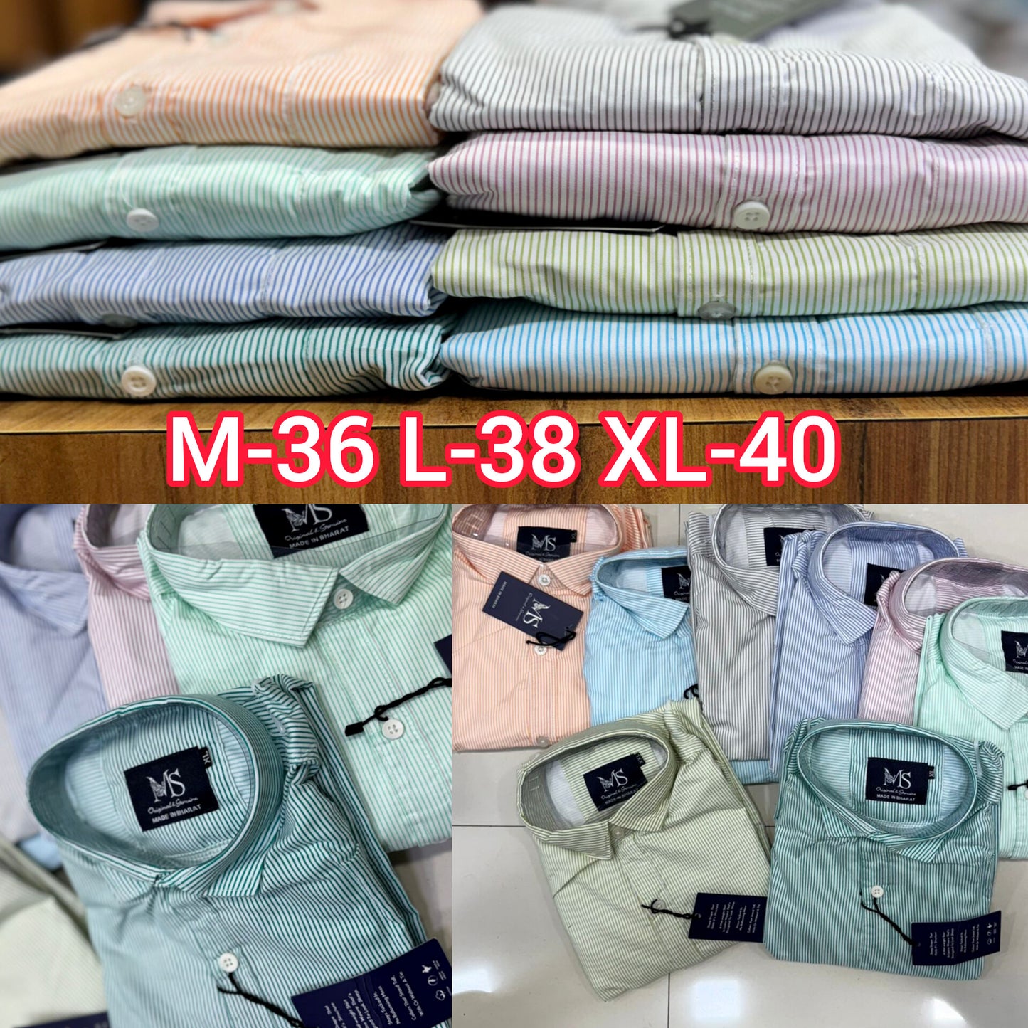 (Combo of 4) Men's Office Stripes Cotton Shirt Rs. 999