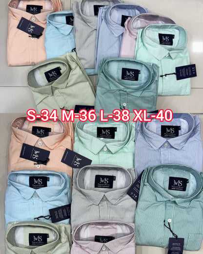 (Combo of 4) (L, 2XL) Men's Office Stripes Cotton Shirt Rs. 950
