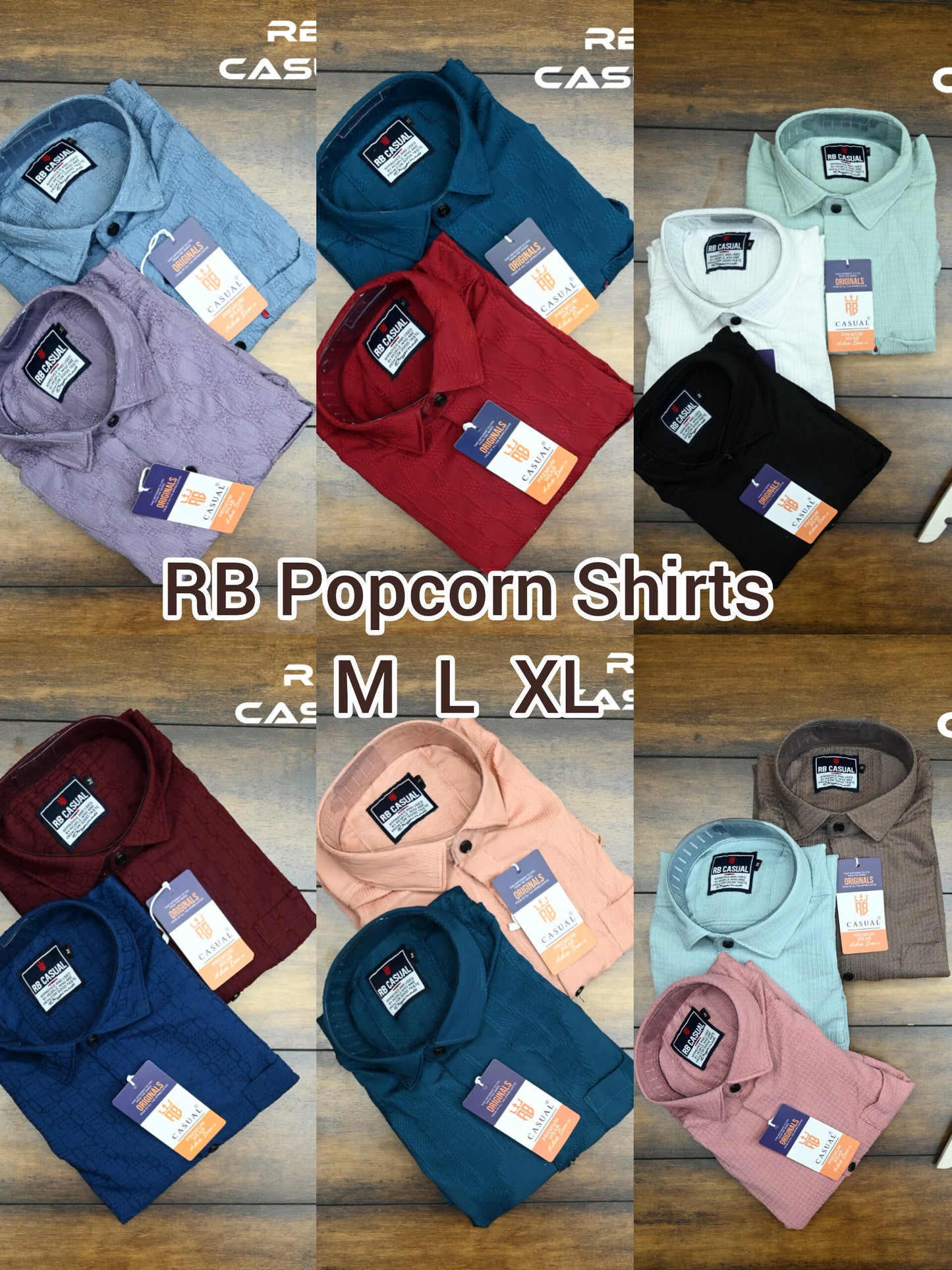 (Combo of 3) RB Popcorn Color Design Shirt Rs.999