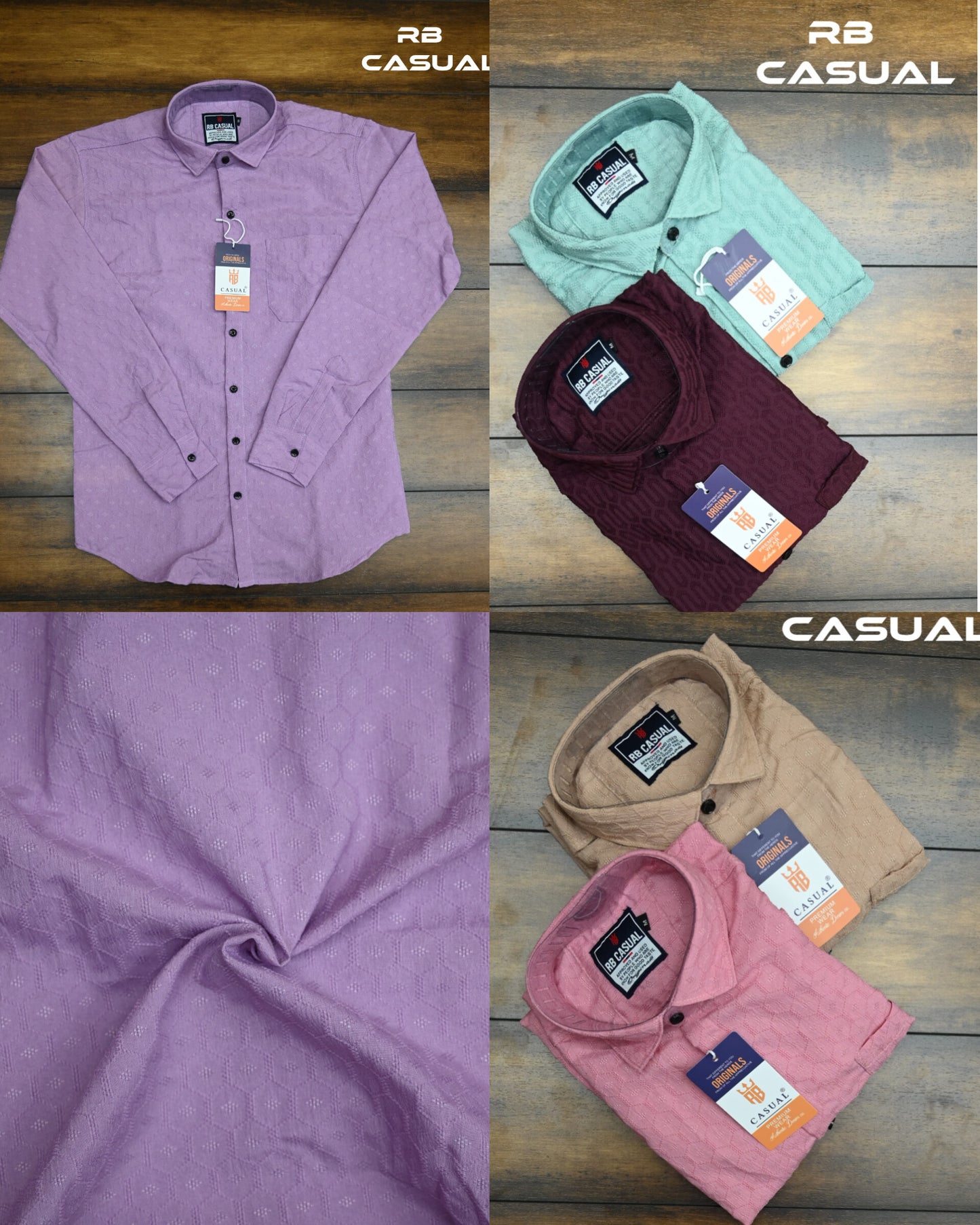 (Combo of 3) RB Popcorn Color Design Shirt Rs.999