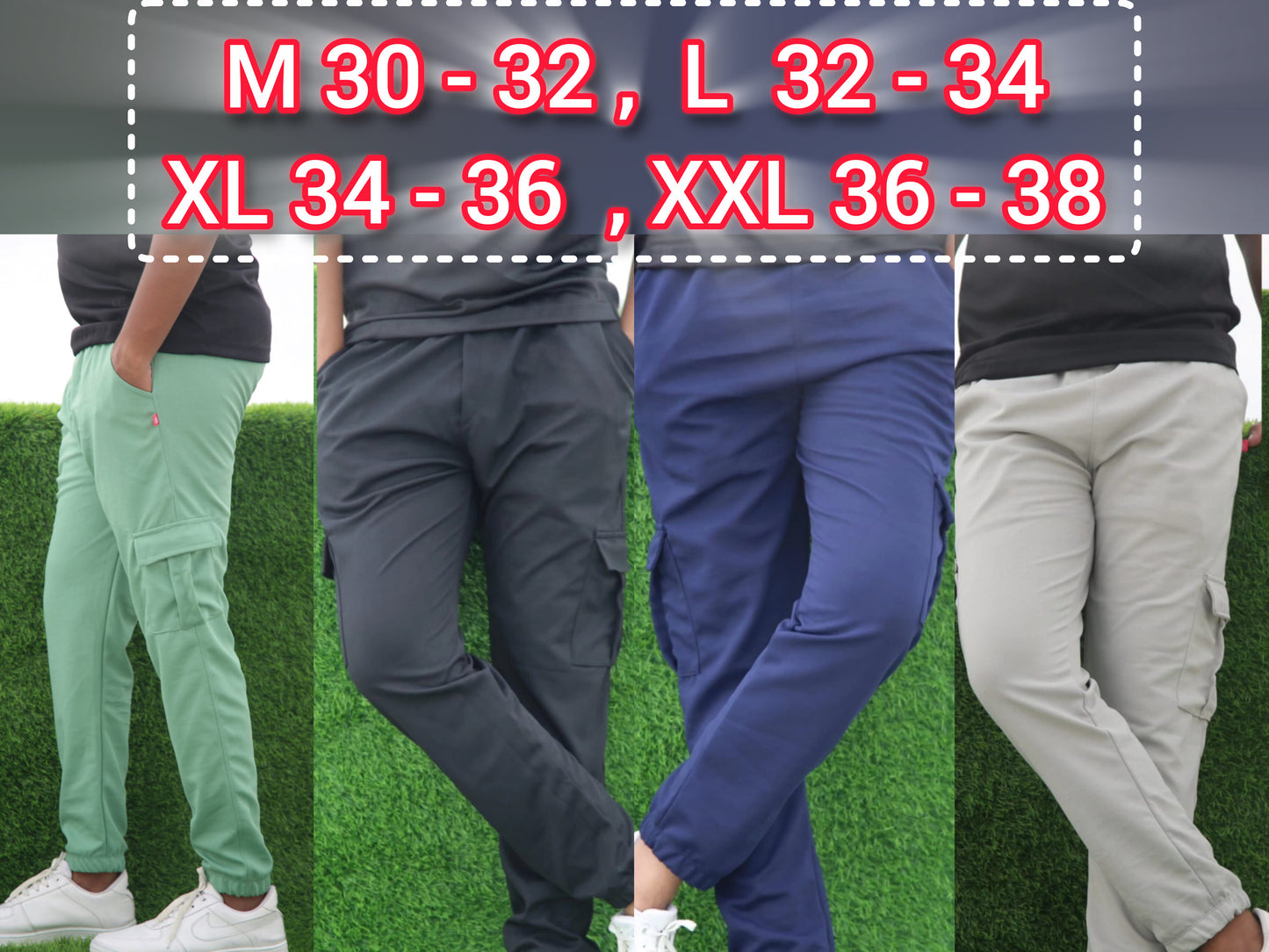(Combo of 4) Ottoman Twill Cargo Jagger Track Rs. 999